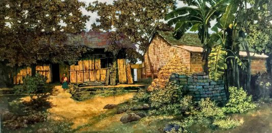 Quê hương yêu dấu qua những bức sơn mài truyền thống của họa sĩ Chu Viết Cường